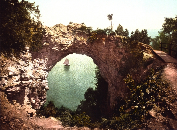 Arch Rock Mackinac Island Michigan c1899