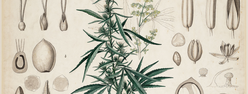 Cannabis sativa Botanische wandplaten by Swallowtail Garden Seeds