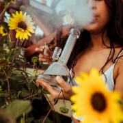 Woman Smoking Bong by Grav